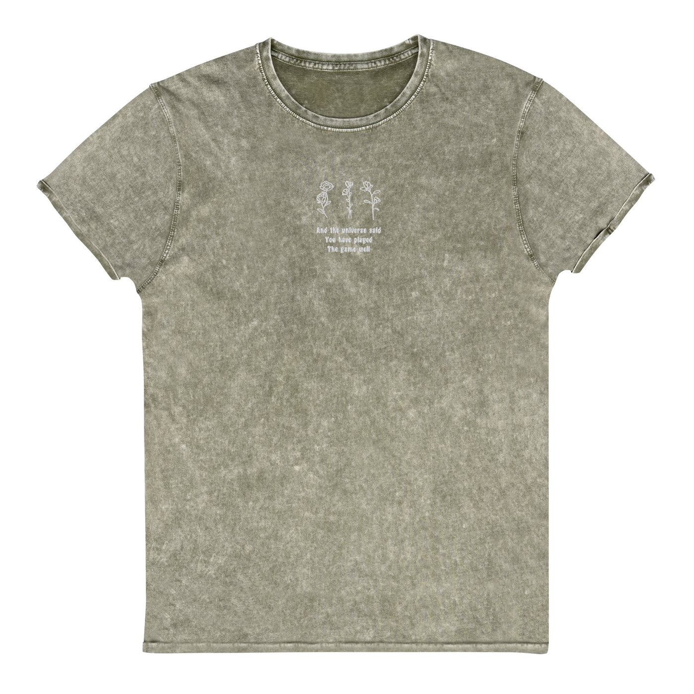 You Have Played the Game Well | Denim T-Shirt | Minecraft Threads and Thistles Inventory Dark Army Green S 