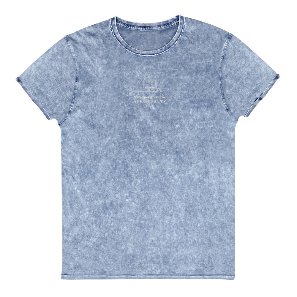 AFK Penalty | Embroidered Denim T-Shirt | FPS/TPS Threads and Thistles Inventory Denim Blue S 