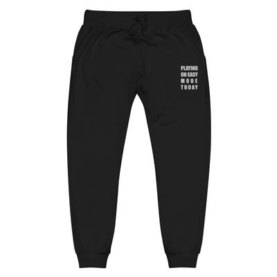 Playing on Easy Mode Today | Unisex fleece sweatpants | Gamer Affirmations Threads & Thistles Inventory Black XS 