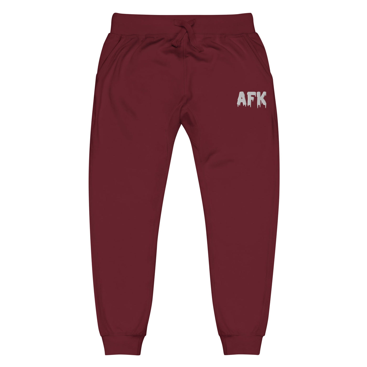 AFK | Unisex fleece sweatpants Sweatpants Threads & Thistles Inventory Maroon XS 