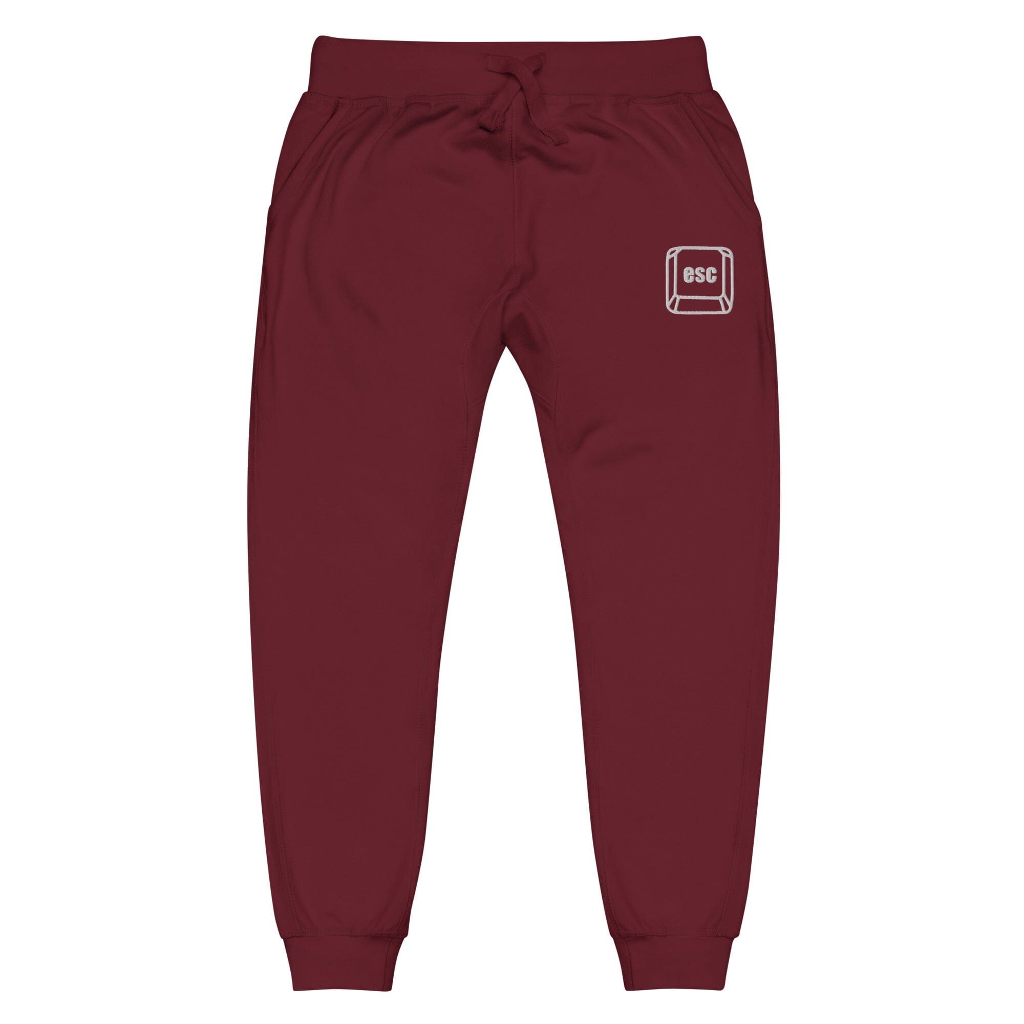 Escape Key | Unisex fleece sweatpants | Gamer Affirmations Threads & Thistles Inventory Maroon XS 