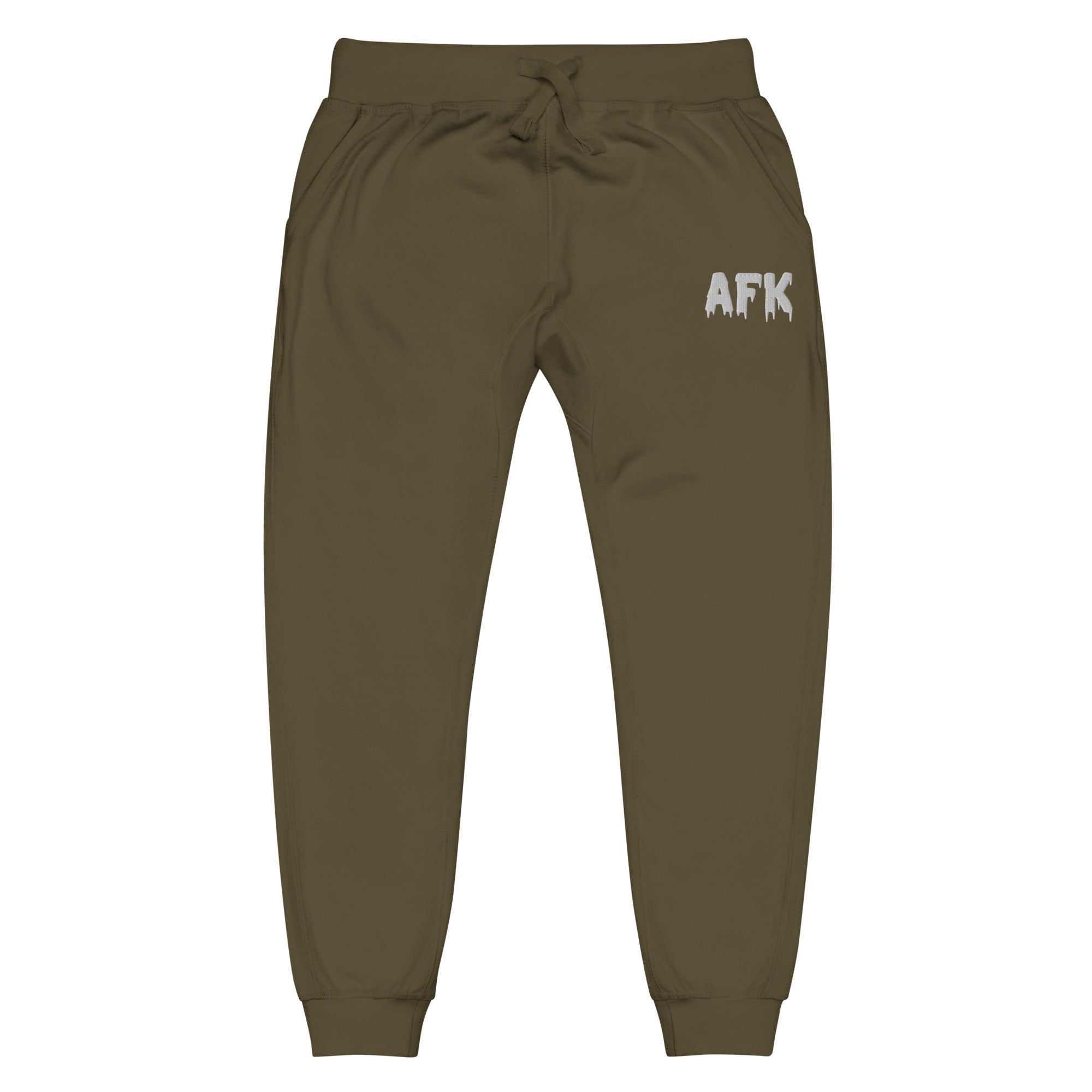 AFK | Unisex fleece sweatpants Sweatpants Threads & Thistles Inventory Military Green XS 
