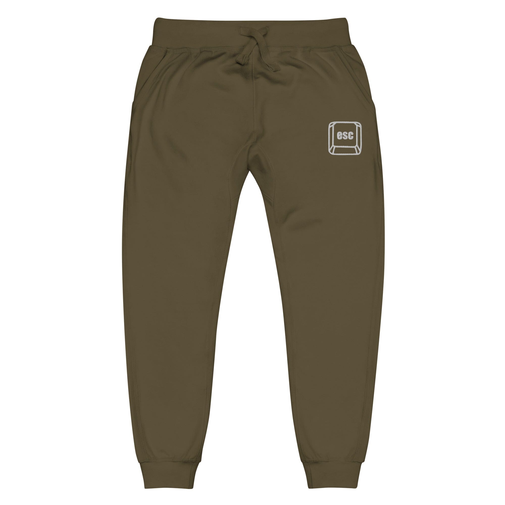 Escape Key | Unisex fleece sweatpants | Gamer Affirmations Threads & Thistles Inventory Military Green XS 