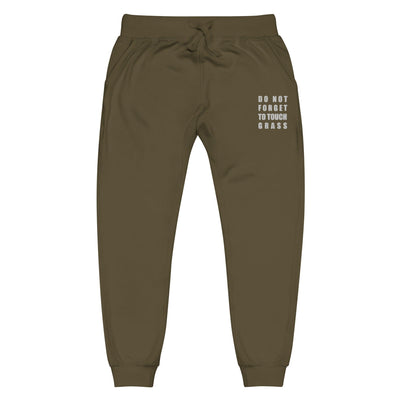 Touch Grass | Unisex fleece sweatpants | Gamer Affirmations Threads & Thistles Inventory Military Green XS 