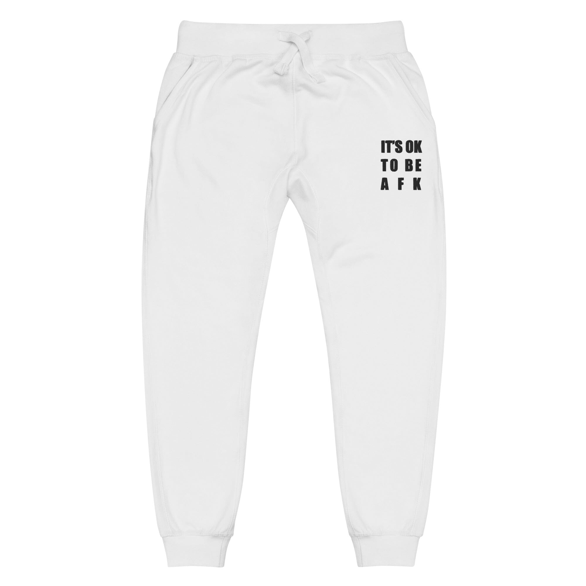 It's Ok to be AFK | Unisex fleece sweatpants | Gamer Affirmations Threads & Thistles Inventory White XS 
