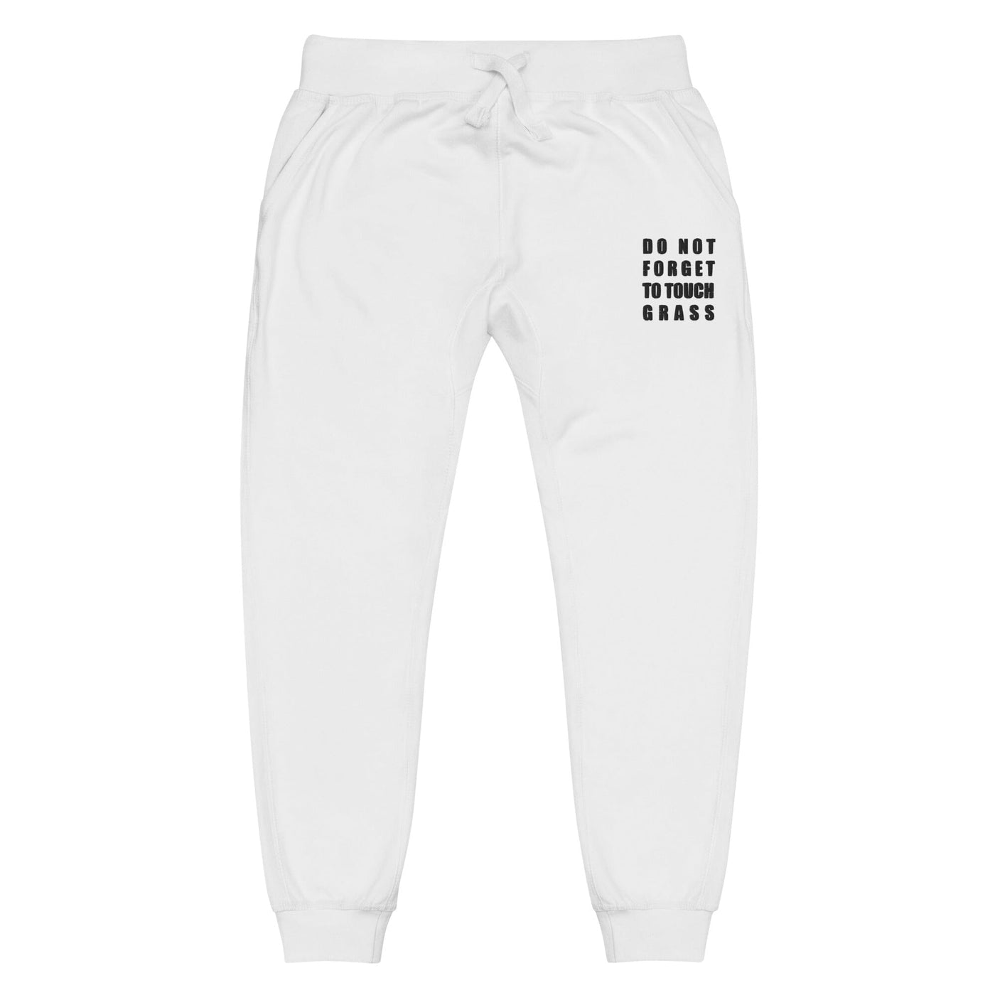 Touch Grass | Unisex fleece sweatpants | Gamer Affirmations Threads & Thistles Inventory White XS 