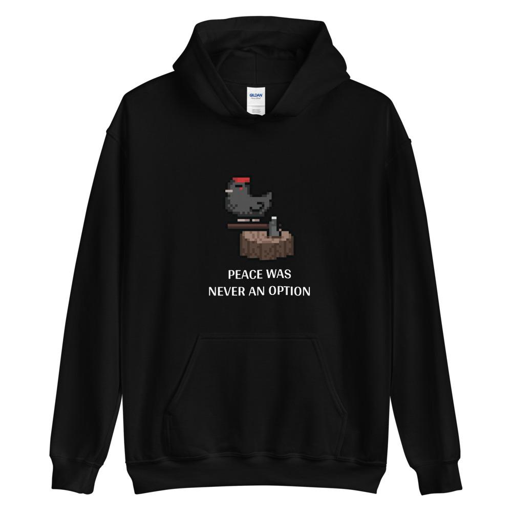 Peace Was Never an Option | Unisex Hoodie | Stardew Valley Threads and Thistles Inventory Black S 