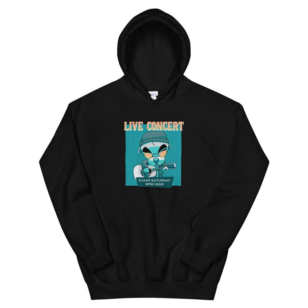 Live Concert | Unisex Hoodie | Animal Crossing Threads and Thistles Inventory Black S 
