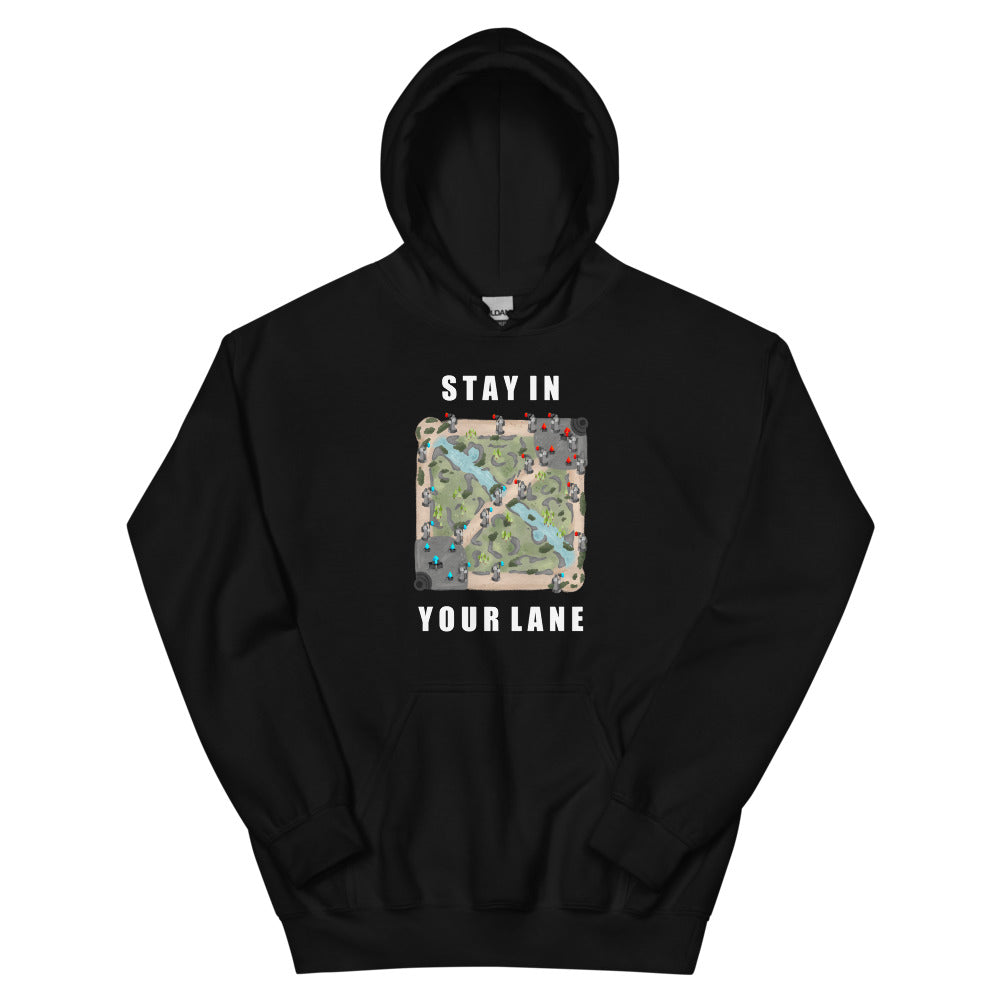 Stay In Your Lane | Unisex Hoodie | League of Legends Threads and Thistles Inventory Black S 