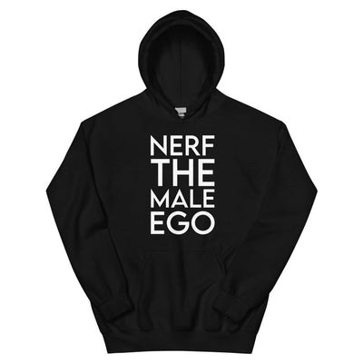 Nerf the Male Ego | Unisex Hoodie | Feminist Gamer Threads and Thistles Inventory Black S 
