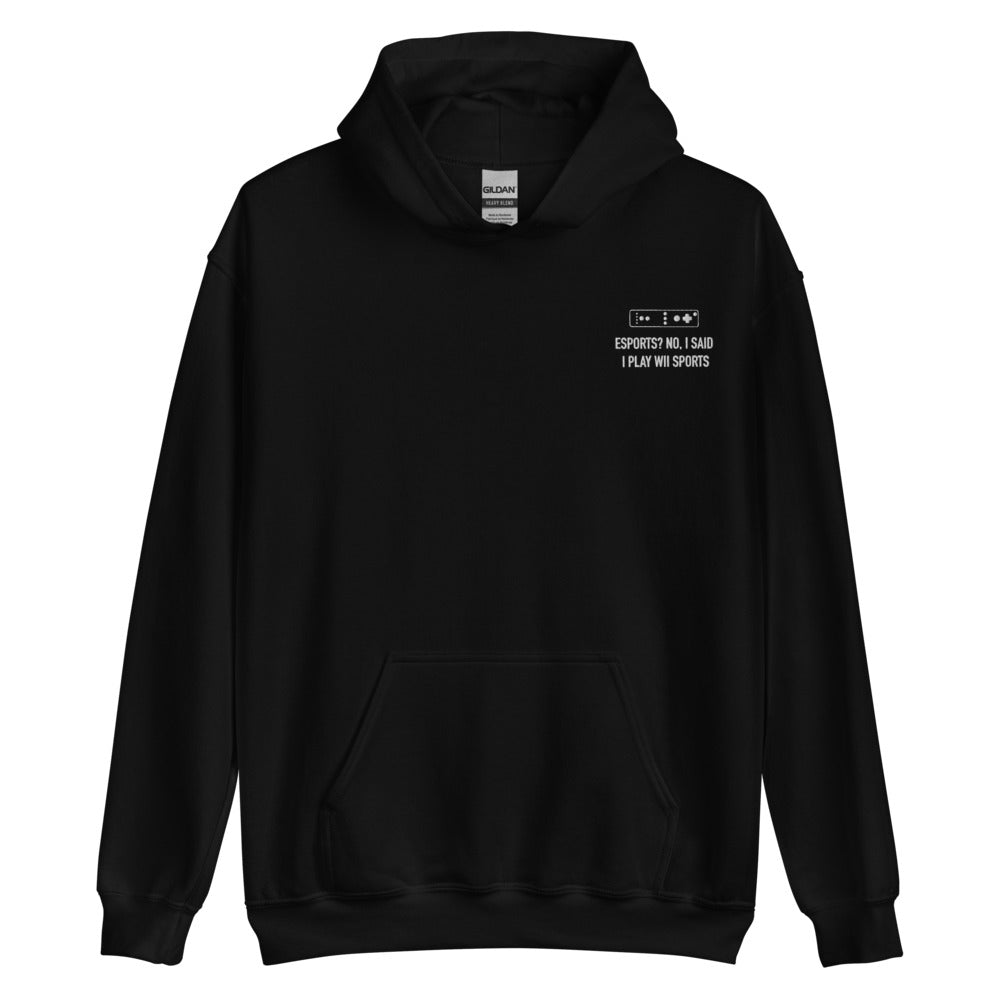 Wii Sports | Embroidered Unisex Hoodie | Feminist Gamer Threads and Thistles Inventory Black S 