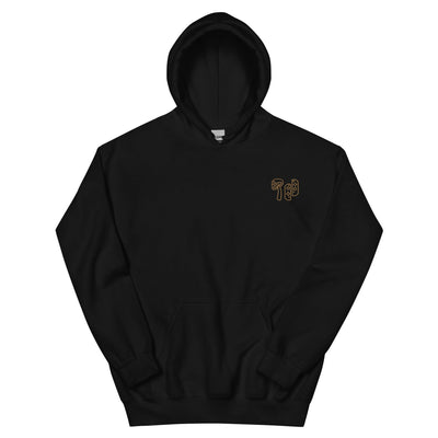 Mushroom & Switch | Embroidered Unisex Hoodie | Cozy Gamer Threads and Thistles Inventory Black S 