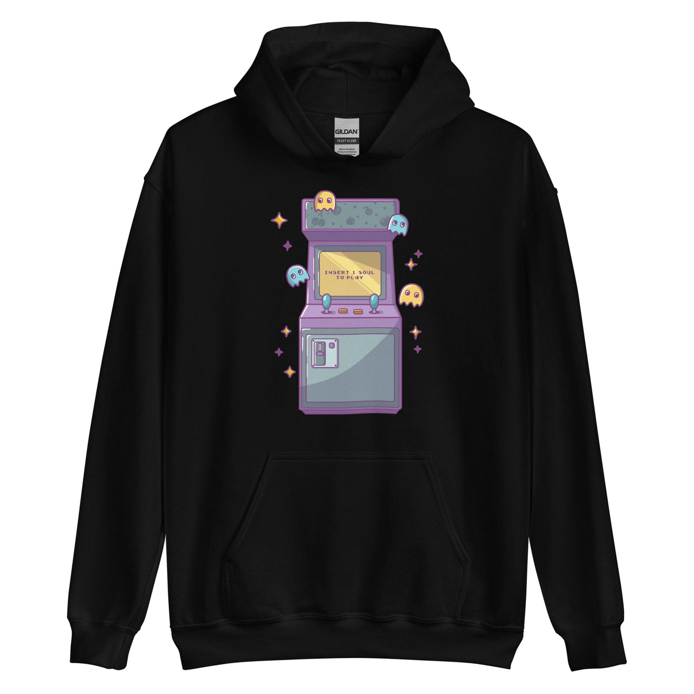 Insert 1 Soul to Play | Unisex Hoodie | Retro Gaming Threads & Thistles Inventory Black S 
