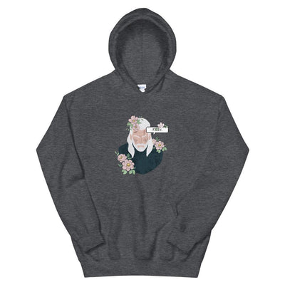 Floral Witcher | Unisex Hoodie | The Witcher Threads and Thistles Inventory Dark Heather S 