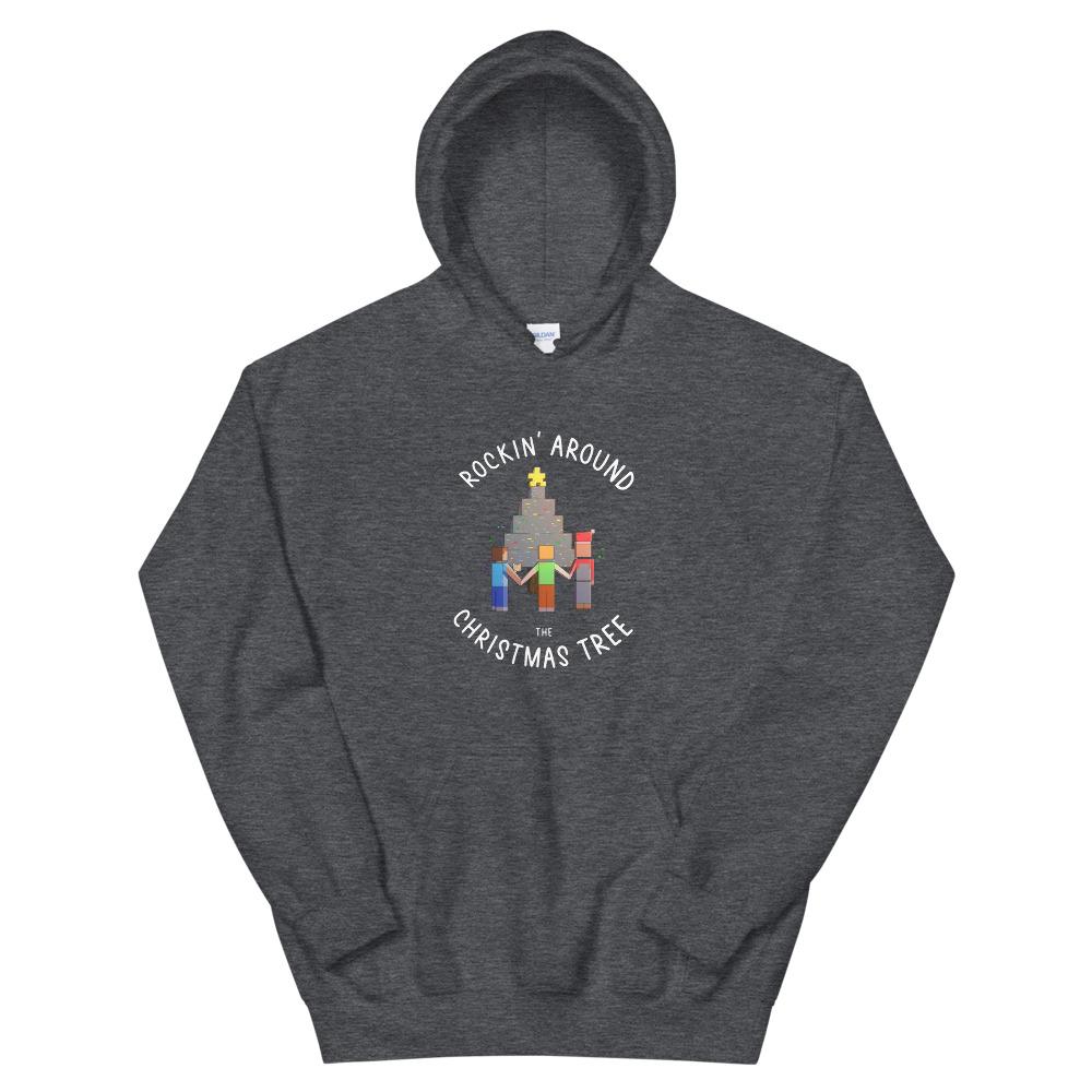 Rockin' Around | Seasonal Unisex Hoodie | Minecraft Threads and Thistles Inventory Dark Heather S 