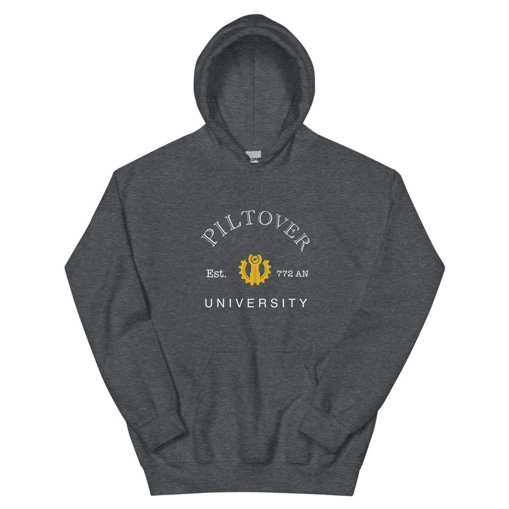 Piltover University | Unisex Hoodie | League of Legends Threads and Thistles Inventory Dark Heather S 