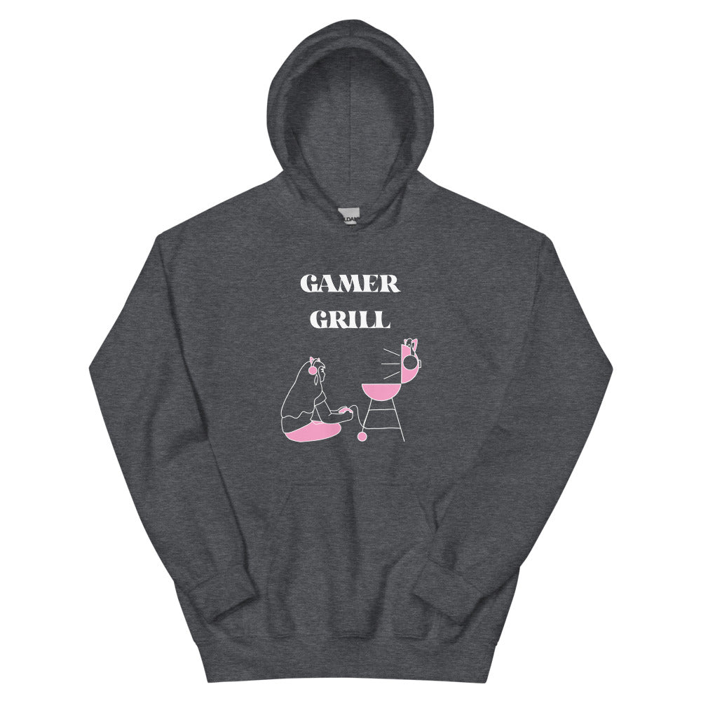 Gamer Grill | Unisex Hoodie | Feminist Gamer Threads and Thistles Inventory Dark Heather S 