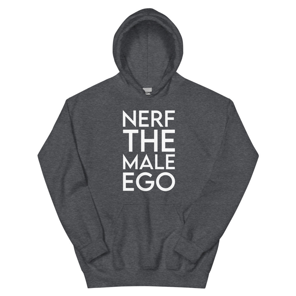 Nerf the Male Ego | Unisex Hoodie | Feminist Gamer Threads and Thistles Inventory Dark Heather S 