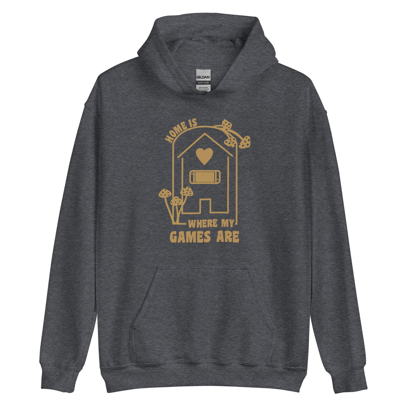 Where my Games Are | Unisex Hoodie | Cozy Gamer Threads and Thistles Inventory Dark Heather S 