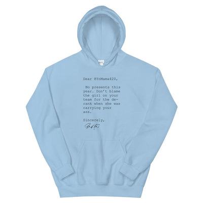 Sincerely Santa | Unisex Hoodie Threads and Thistles Inventory Light Blue S 