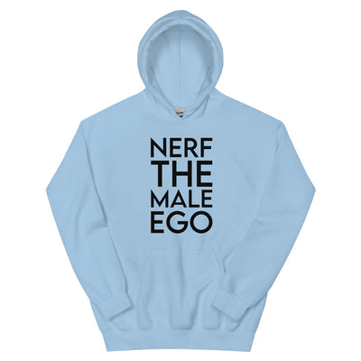 Nerf the Male Ego | Unisex Hoodie | Feminist Gamer Threads and Thistles Inventory Light Blue S 