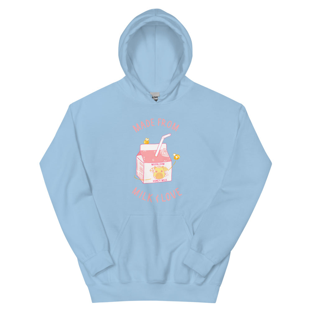 Milk and Love | Unisex Hoodie | Minecraft Threads and Thistles Inventory Light Blue S 