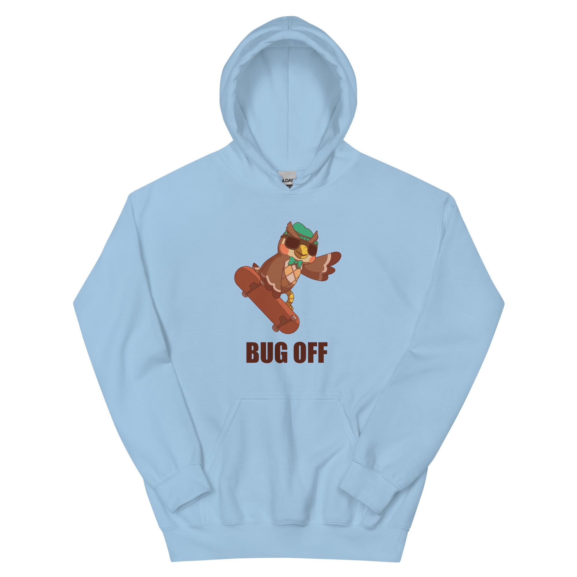 Bug Off | Unisex Hoodie | Animal Crossing Threads and Thistles Inventory Light Blue S 