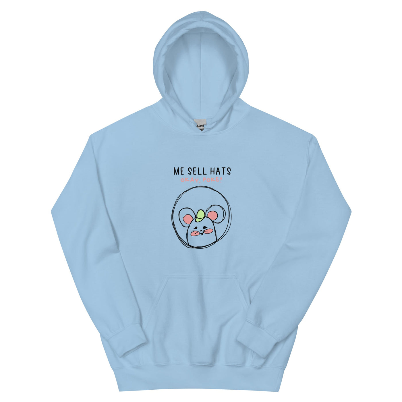 Me Sell Hats | Unisex Hoodie | Stardew Valley Threads and Thistles Inventory Light Blue S 