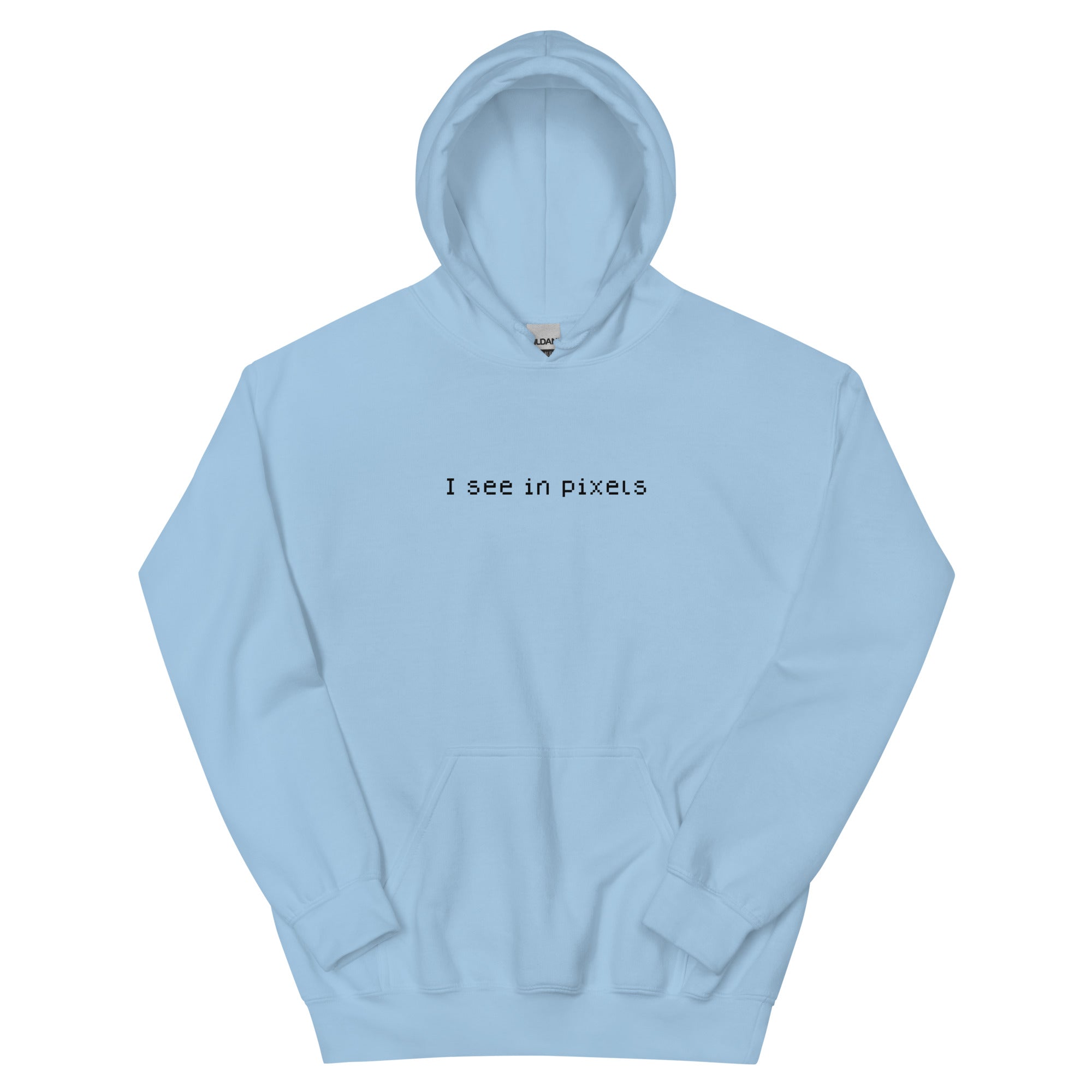 I See In Pixels | Unisex Hoodie Threads and Thistles Inventory Light Blue S 