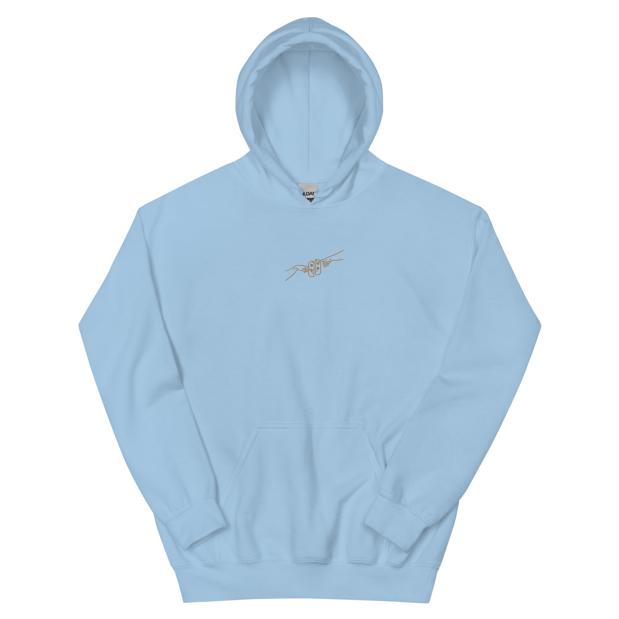 The Creation of Switch | Embroidered Unisex Hoodie | Cozy Gamer Threads and Thistles Inventory Light Blue S 