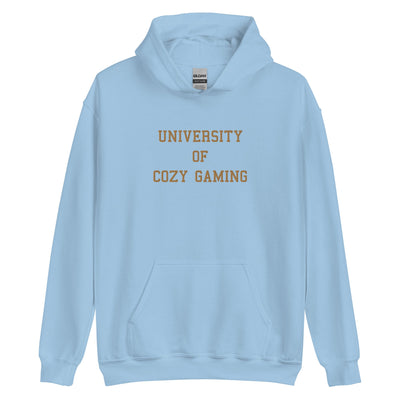 University of Cozy Gaming | Embroidered Unisex Hoodie | Cozy Gamer Threads and Thistles Inventory Light Blue S 