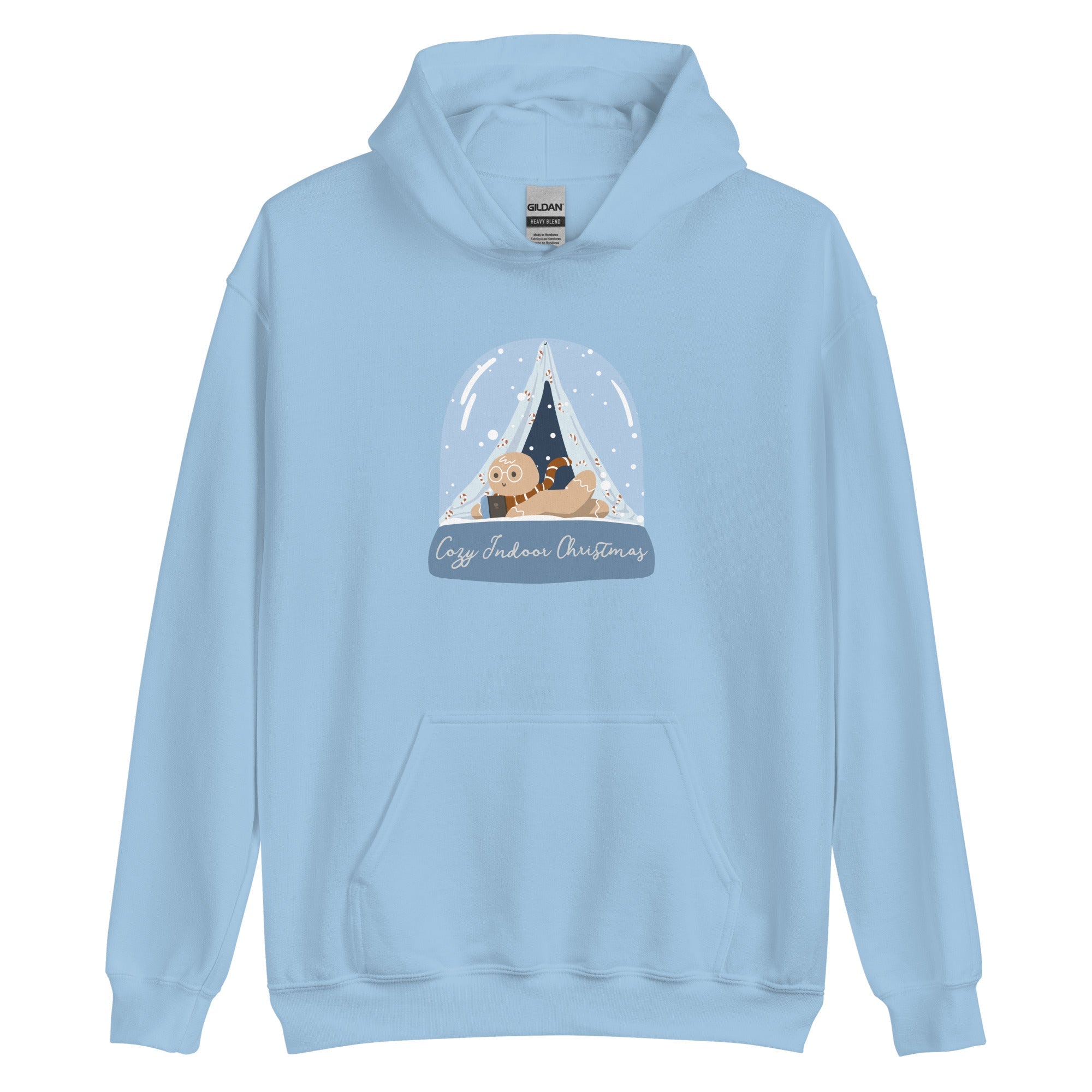 Cozy Christmas Gingy | Unisex Hoodie Threads & Thistles Inventory Light Blue S 