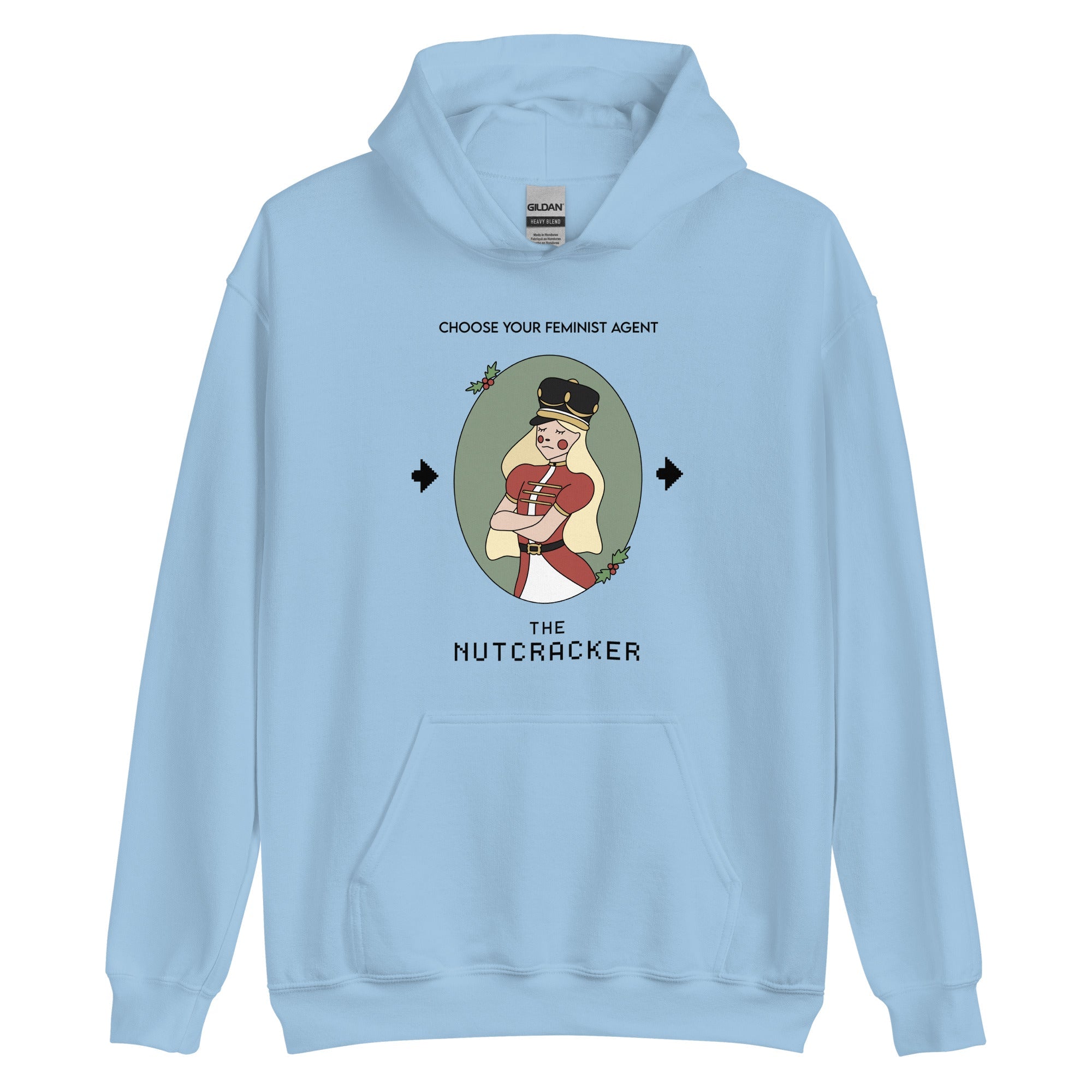 The Nutcracker | Unisex Hoodie | Feminist Gamer Christmas Threads & Thistles Inventory Light Blue S 