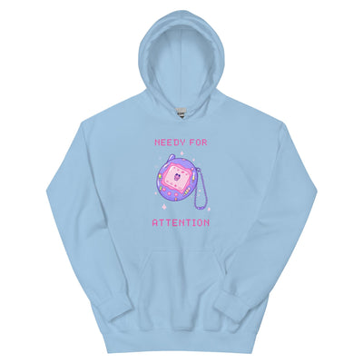 Needy for Attention | Unisex Hoodie | Retro Gaming Threads & Thistles Inventory Light Blue S 