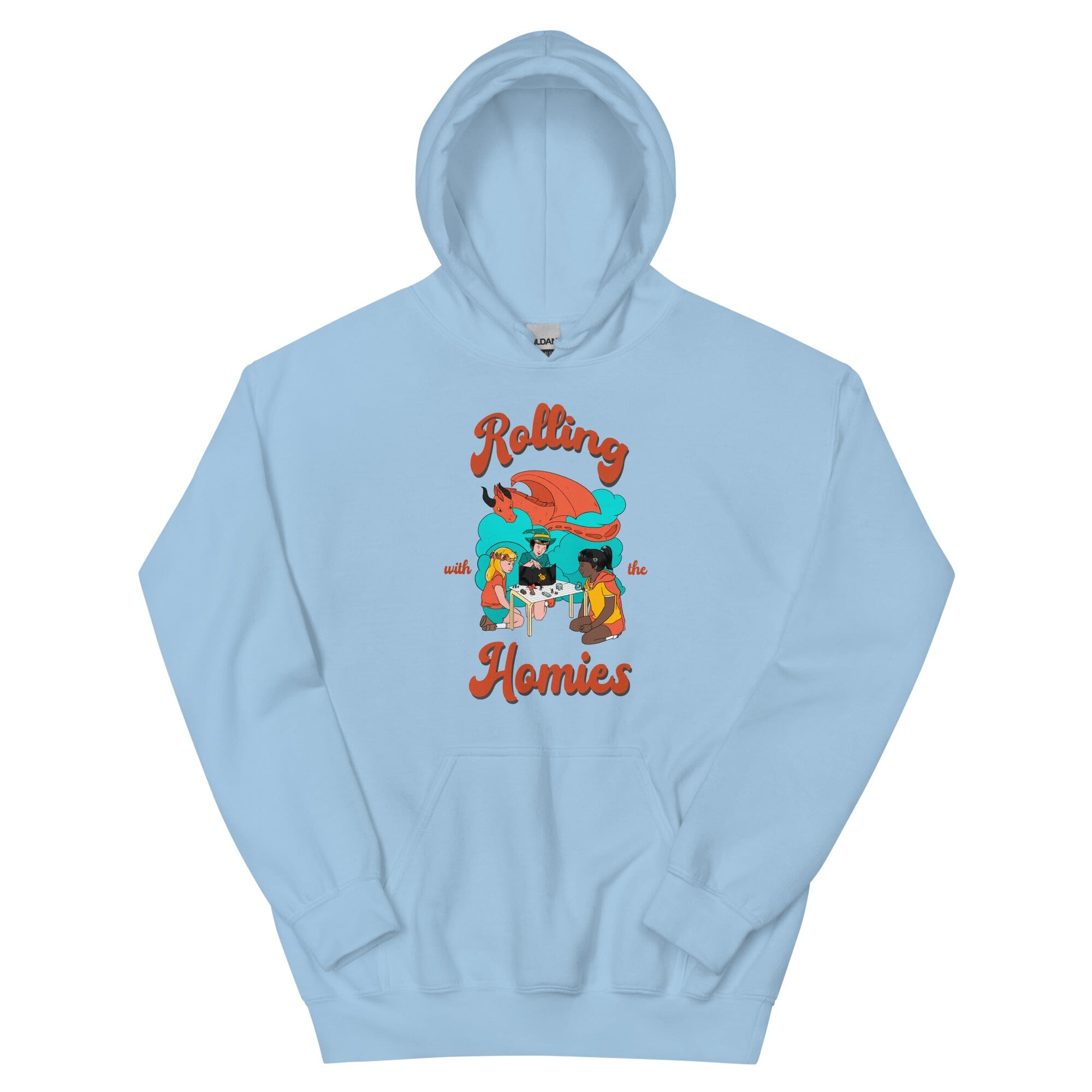 Rolling with the Homies | Unisex Hoodie | Retro Gaming Threads & Thistles Inventory Light Blue S 