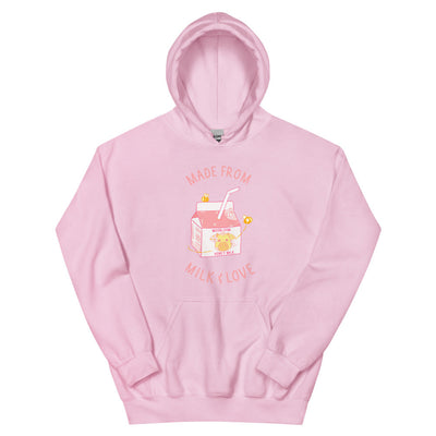 Milk and Love | Unisex Hoodie | Minecraft Threads and Thistles Inventory Light Pink S 