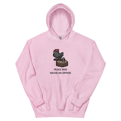 Peace Was Never an Option | Unisex Hoodie | Stardew Valley Threads and Thistles Inventory Light Pink S 