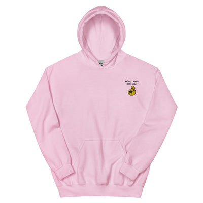 I Am a Rich Man | Embroidered Unisex Hoodie | Animal Crossing Threads and Thistles Inventory Light Pink S 