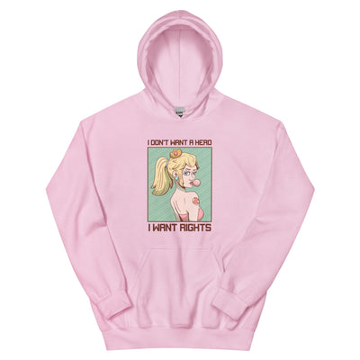 I Want Rights | Unisex Hoodie | Feminist Gamer Threads and Thistles Inventory Light Pink S 