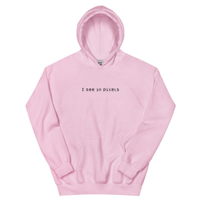 I See In Pixels | Unisex Hoodie Threads and Thistles Inventory Light Pink S 