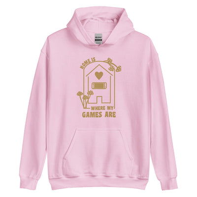 Where my Games Are | Unisex Hoodie | Cozy Gamer Threads and Thistles Inventory Light Pink S 