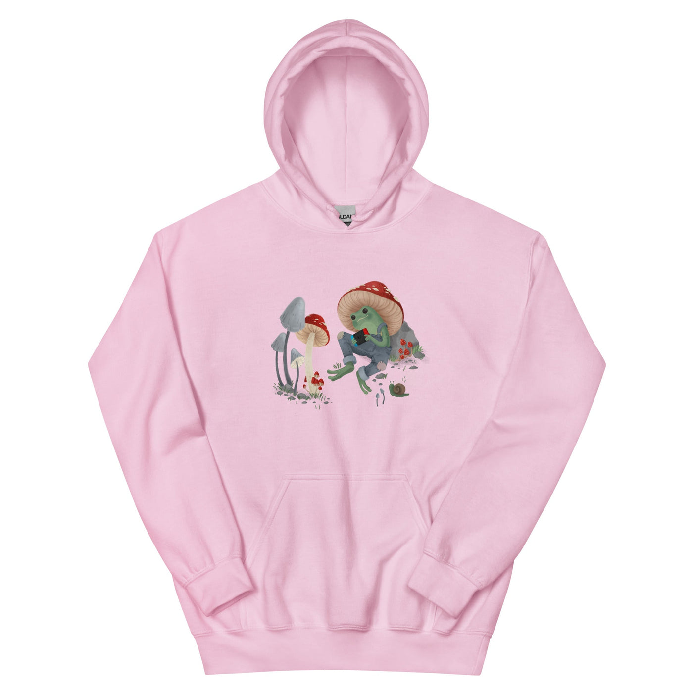 Cottagecore Frog | Unisex Hoodie | Cozy Gamer Threads and Thistles Inventory Light Pink S 