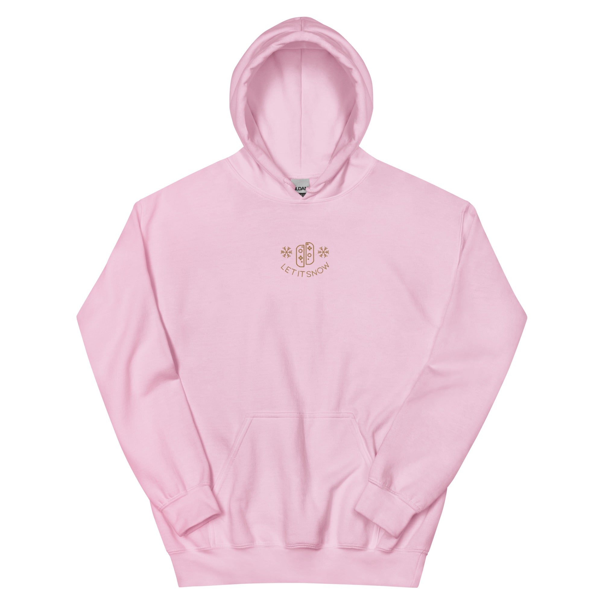 Cozy Gamer Christmas | Embroidered Unisex Hoodie Threads & Thistles Inventory Light Pink S 