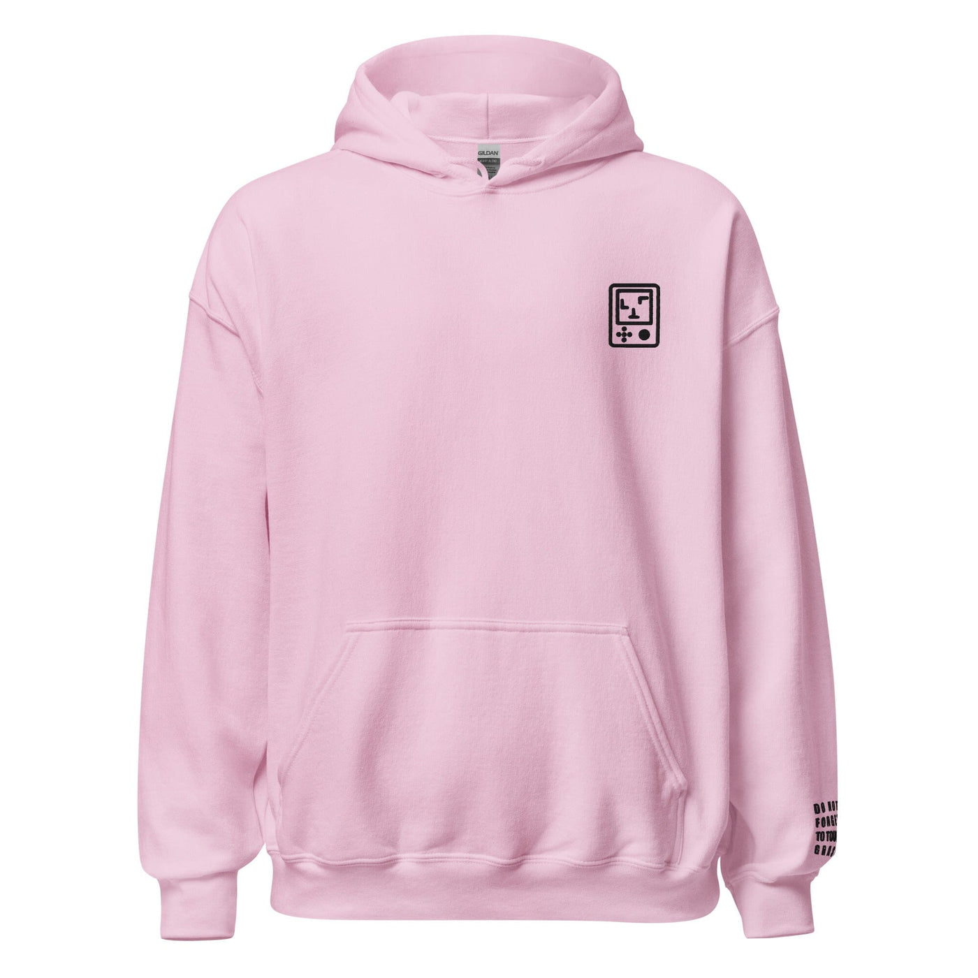 Touch Grass | Embroidered Unisex Hoodie | Gamer Affirmations Threads & Thistles Inventory Light Pink S 