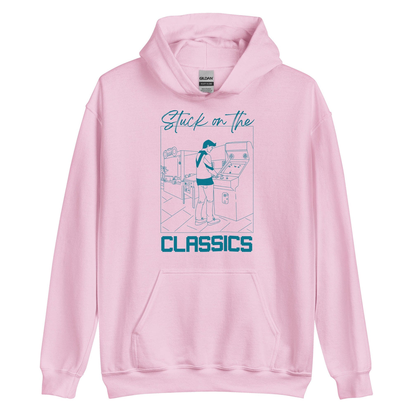 Stuck on the Classics | Unisex Hoodie | Retro Gaming Threads & Thistles Inventory Light Pink S 