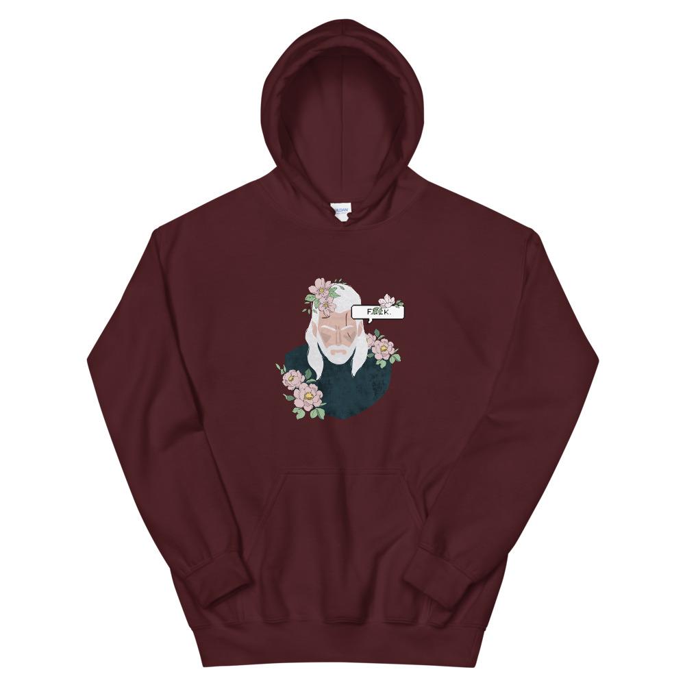 Floral Witcher | Unisex Hoodie | The Witcher Threads and Thistles Inventory Maroon S 