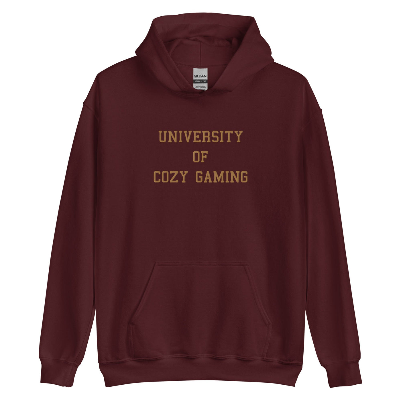 University of Cozy Gaming | Embroidered Unisex Hoodie | Cozy Gamer Threads and Thistles Inventory Maroon S 