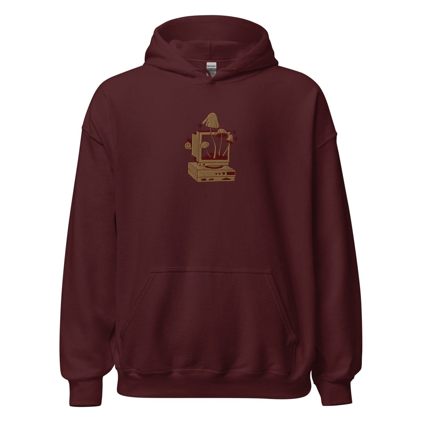 Cozy PC Gaming | Embroidered Unisex Hoodie | Cozy Gamer Threads & Thistles Inventory Maroon S 