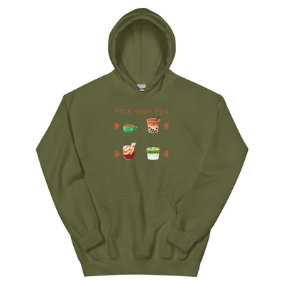 Pick Your Tea | Unisex Hoodie | Cozy Gamer Threads & Thistles Inventory Military Green S 