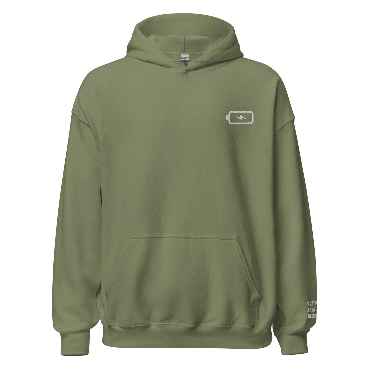 Taking Time to Recharge | Unisex Hoodie | Gamer Affirmations Threads & Thistles Inventory Military Green S 